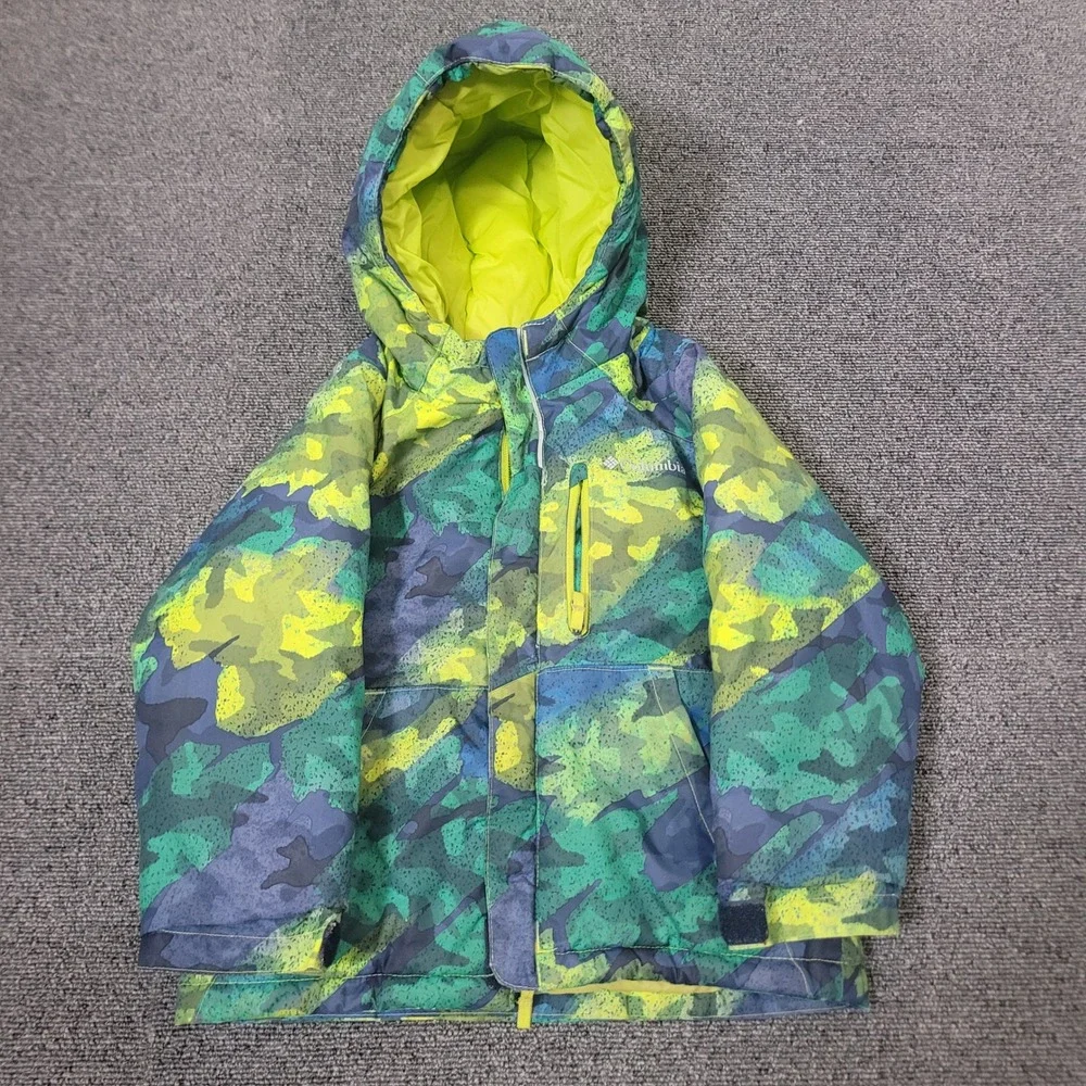 Columbia Size 3T Winter Jacket Toddler Boys Camo Hooded Puffer SD5022